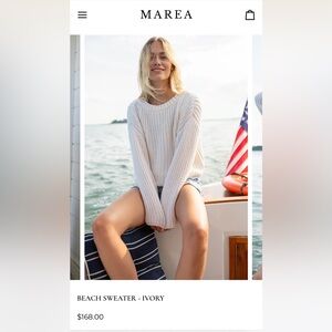 MAREA by Liz Joy Ivory Beach Sweater Size Small